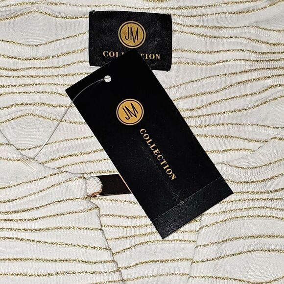 JM Collection Jacquard Metallic Top Eggshell Combo XL - Picture 5 of 6